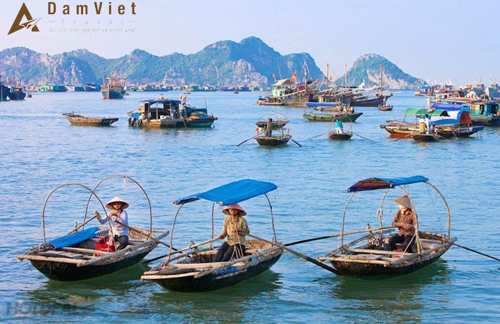 thuyền đò ở làng chài cổ Hạ Long